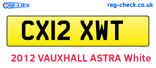 CX12XWT are the vehicle registration plates.
