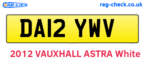 DA12YWV are the vehicle registration plates.