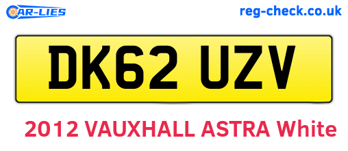 DK62UZV are the vehicle registration plates.