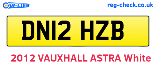 DN12HZB are the vehicle registration plates.