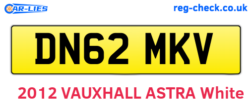 DN62MKV are the vehicle registration plates.