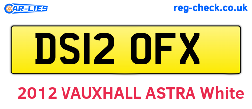 DS12OFX are the vehicle registration plates.