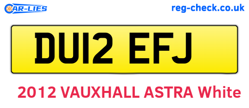 DU12EFJ are the vehicle registration plates.