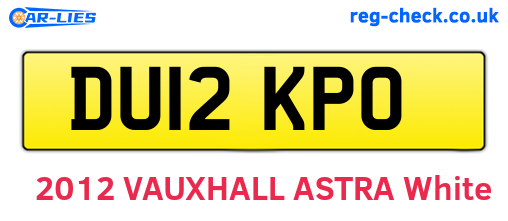 DU12KPO are the vehicle registration plates.
