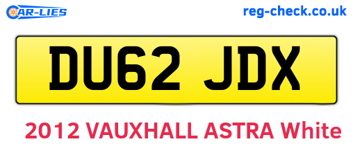 DU62JDX are the vehicle registration plates.