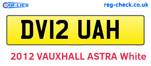 DV12UAH are the vehicle registration plates.