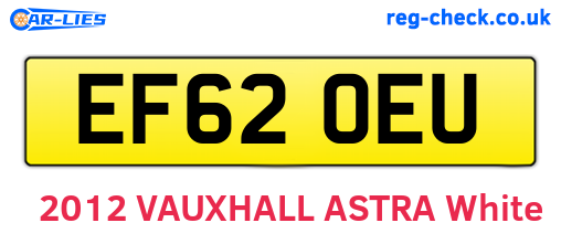 EF62OEU are the vehicle registration plates.
