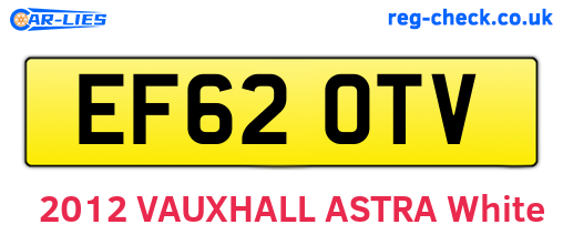 EF62OTV are the vehicle registration plates.