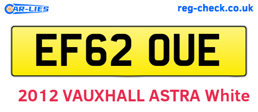 EF62OUE are the vehicle registration plates.