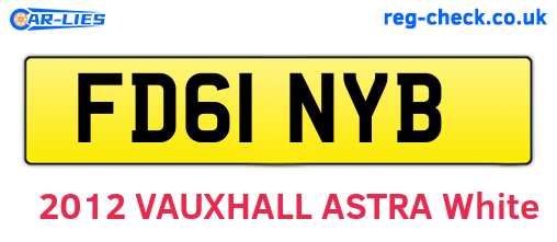 FD61NYB are the vehicle registration plates.