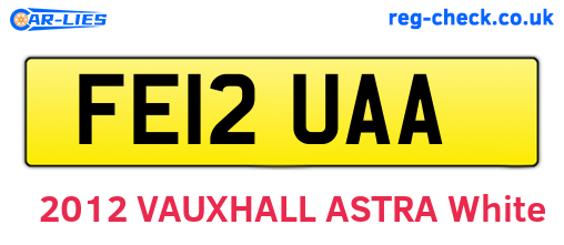 FE12UAA are the vehicle registration plates.