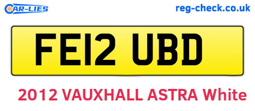 FE12UBD are the vehicle registration plates.