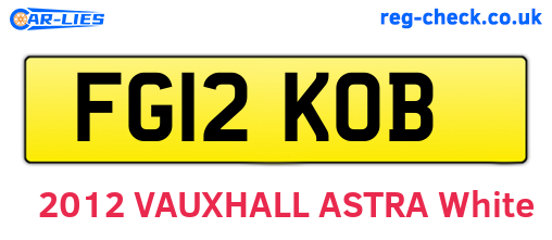 FG12KOB are the vehicle registration plates.
