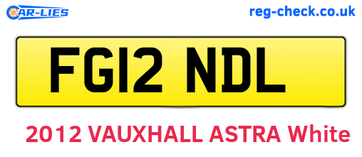 FG12NDL are the vehicle registration plates.