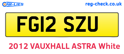 FG12SZU are the vehicle registration plates.