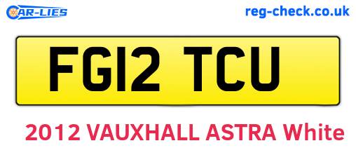 FG12TCU are the vehicle registration plates.
