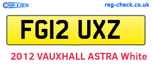 FG12UXZ are the vehicle registration plates.