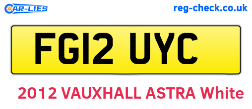 FG12UYC are the vehicle registration plates.