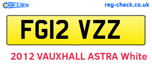 FG12VZZ are the vehicle registration plates.