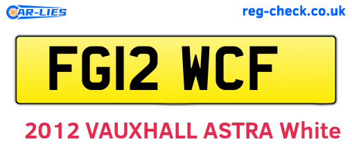 FG12WCF are the vehicle registration plates.