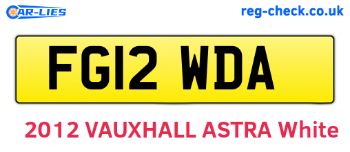 FG12WDA are the vehicle registration plates.