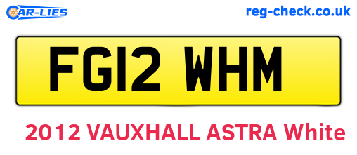 FG12WHM are the vehicle registration plates.