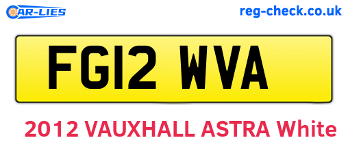 FG12WVA are the vehicle registration plates.