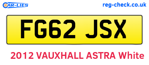 FG62JSX are the vehicle registration plates.
