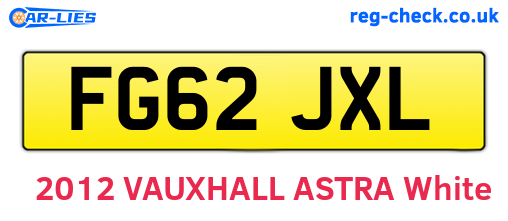 FG62JXL are the vehicle registration plates.