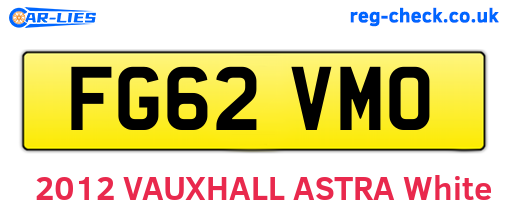 FG62VMO are the vehicle registration plates.