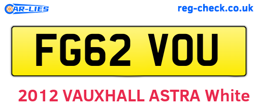 FG62VOU are the vehicle registration plates.