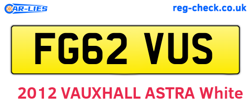 FG62VUS are the vehicle registration plates.