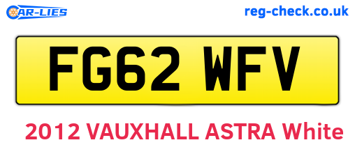 FG62WFV are the vehicle registration plates.