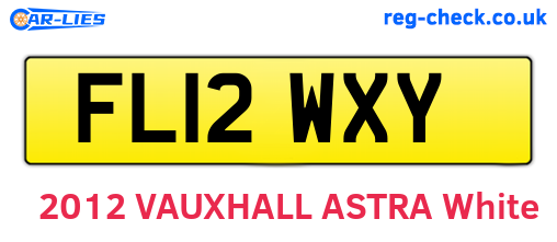 FL12WXY are the vehicle registration plates.