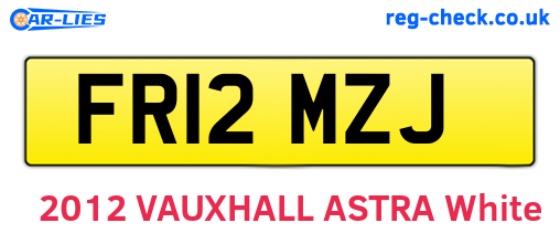 FR12MZJ are the vehicle registration plates.