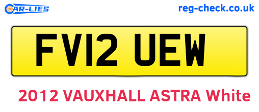 FV12UEW are the vehicle registration plates.