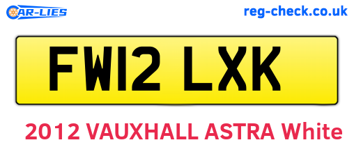 FW12LXK are the vehicle registration plates.