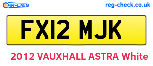 FX12MJK are the vehicle registration plates.