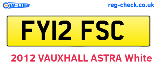 FY12FSC are the vehicle registration plates.