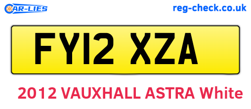 FY12XZA are the vehicle registration plates.