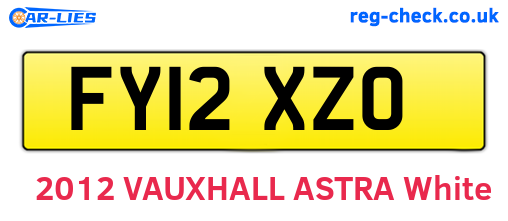 FY12XZO are the vehicle registration plates.