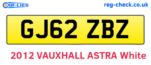 GJ62ZBZ are the vehicle registration plates.