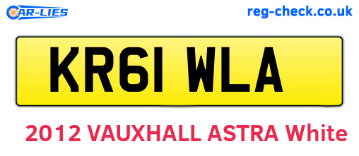 KR61WLA are the vehicle registration plates.