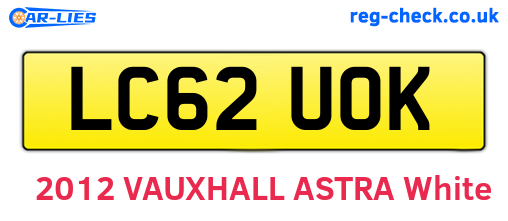 LC62UOK are the vehicle registration plates.