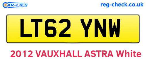 LT62YNW are the vehicle registration plates.