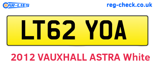 LT62YOA are the vehicle registration plates.
