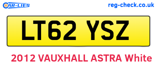 LT62YSZ are the vehicle registration plates.