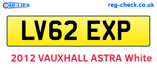 LV62EXP are the vehicle registration plates.