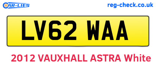 LV62WAA are the vehicle registration plates.