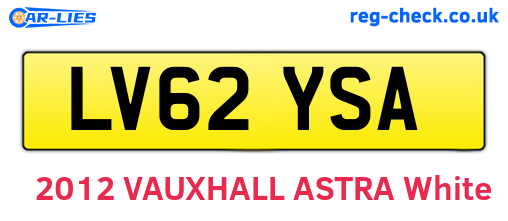 LV62YSA are the vehicle registration plates.